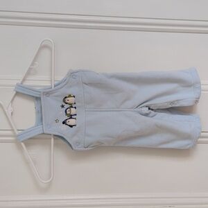 6M Carter's Penguin Winter Christmas Snowflake Soft Blue Romper Snaps